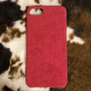 🖤Red corduroy iPhone 8 phone case